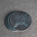 Best D20 with Swords Leather Coasters Set of 4 Online