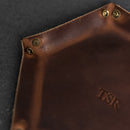Engraved Leather Dice Tray – Hexagon Design