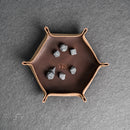 Personalized Hexagon Leather Dice Tray