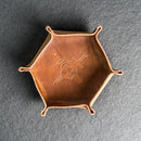 Buy Online Hexagon Leather Dice Tray with Custom Stamp