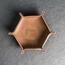 Buy Online Hexagon Leather Dice Tray with Custom Stamp