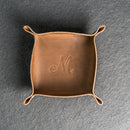 Personalized Leather Valet Tray - Square