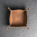 Personalized Leather Valet Tray - Square