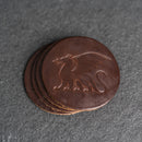 Dragon Symbol Leather Coasters - Individual or Set of 4